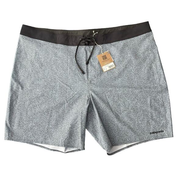 Patagonia Men's - Hydropeak Boardshorts 18" Swim Trunk Forge Grey Print Size 42 - Picture 1 of 7